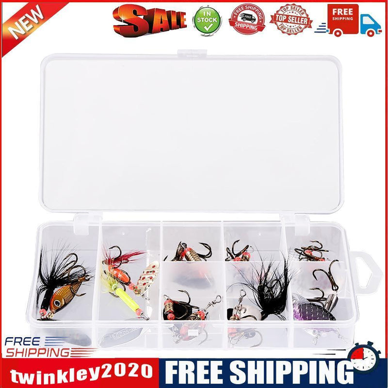 16pcs/set Mixed 3 Treble Hooks Rotating Sequins Sinking Fishing Baits Kit