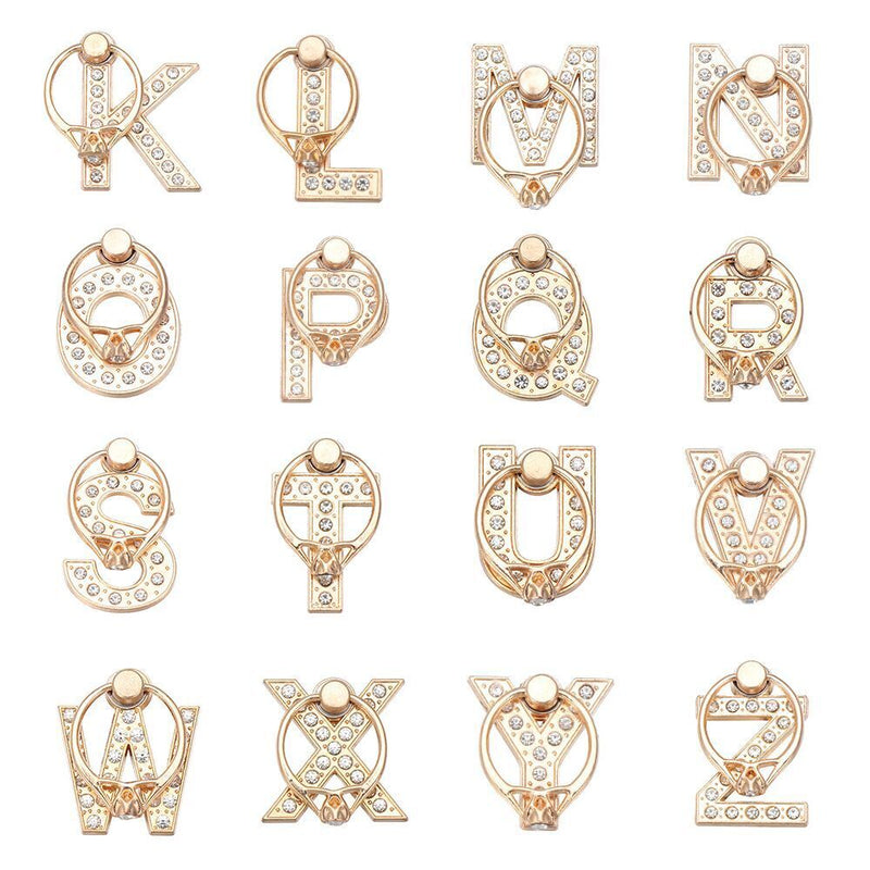 Diamond Luxury Letter Phone Stand Finger Ring Holder Car Bracket 360 Rotation