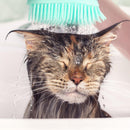 Pet Dog Massage Shampoo Brush Cat Bath Shower Brush Cleaning Comb (Yellow)