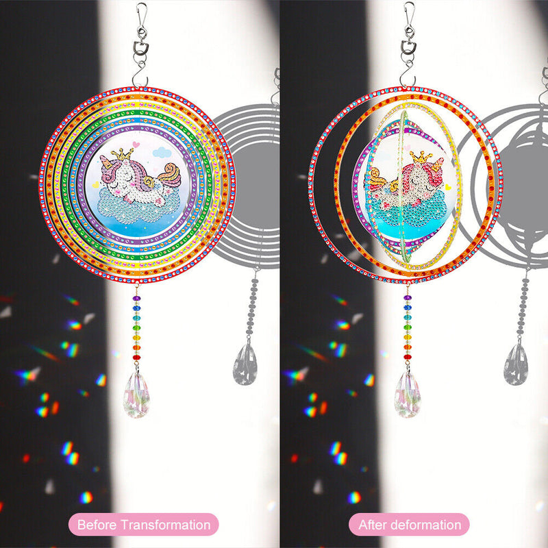 DIY Diamond Painting Double-sided Hanging Rotatable Wind Chime (GSP209)