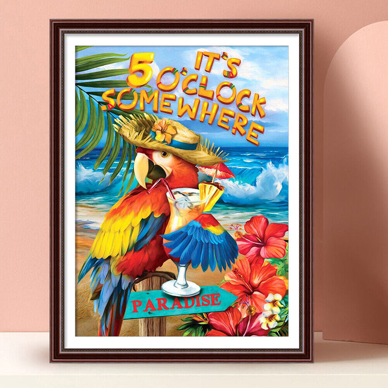40x50cm Oil Paint By Numbers Vacation Parrot Frameless Picture Craft Home Decor