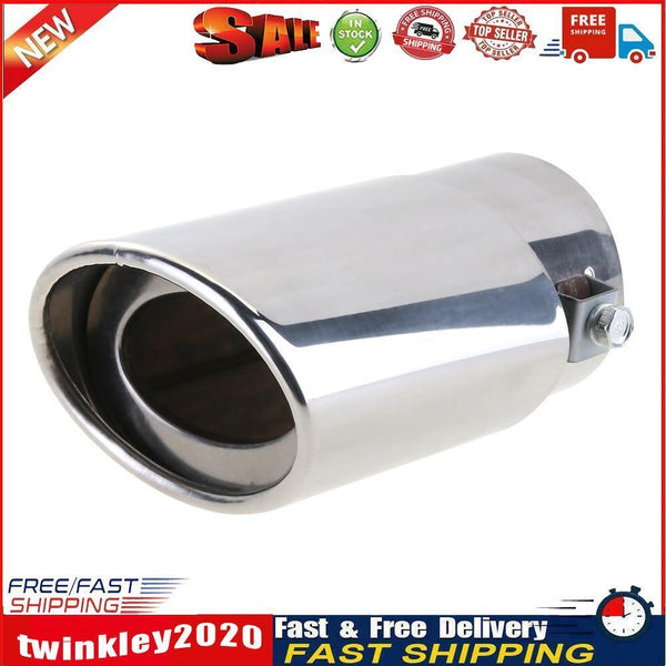 Stainless Steel Car Tail Rear Chrome Round Exhaust Pipe Tail Muffler Tip Newly