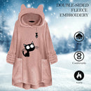 Sherpa Hood Wearable Blanket Ultra Soft Comfy Wrap Sleeved Throw Blanket Robe