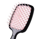 Wide Teeth Air Cushion Comb Scalp Massage Salon Hair Brush (Black Pink)