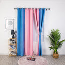 1pc Simple Perforated Splicing Color Shading Curtain Room Blackout Window Drape