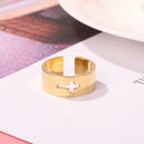 Classic Wedding Jewelry Cross Couple Ring Stainless Steel Lover Open Rings Gi