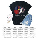 Independence Day Print Eagle Tea T-Shirt (Black M)