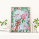5D Diamond Painting Kit Rose Bird Partial Special Shape Drill DIY Wall Art Craft
