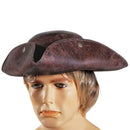 Distressed Leather Effect Deluxe Pirate Highwayman Dress Fancy Hat Tricorn F4R2