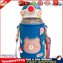 620ML Kids Water Sippy Cup with Silicone Bag Cartoon Feeding Bottle (Blue) Newly