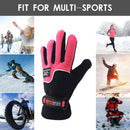 1 Pair Bike Full Finger Fleece Gloves Anti-Freeze Gloves (Women Rose Red)