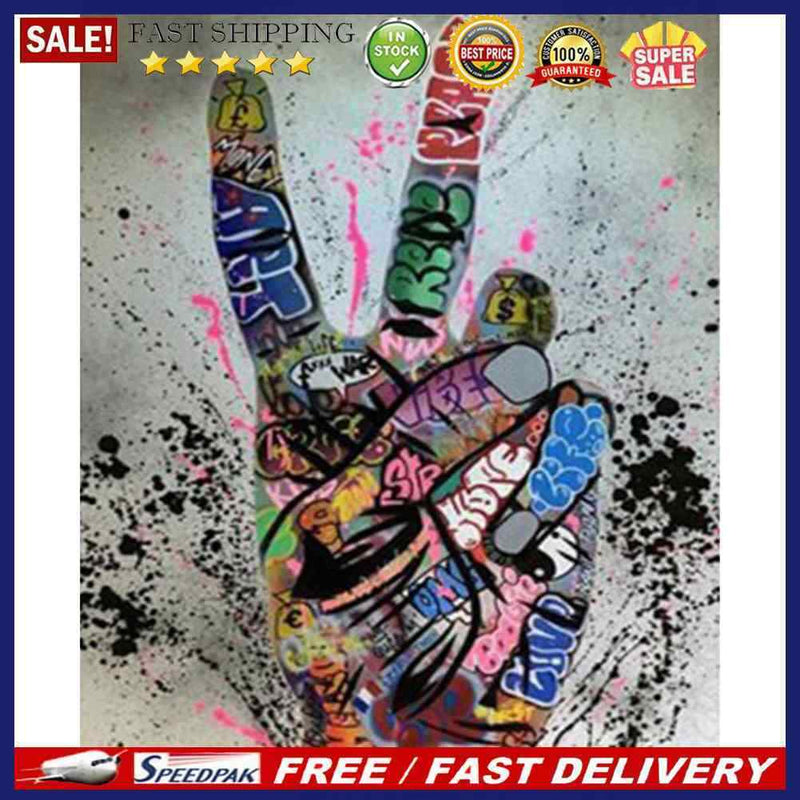 Scrawl Hand Oil Paint by Numbers Hand Painted Frameless Picture Home Ornament