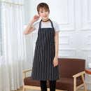 Waterproof Oilproof Stripe Bib Apron with 2 Pockets Chef Cook Tool