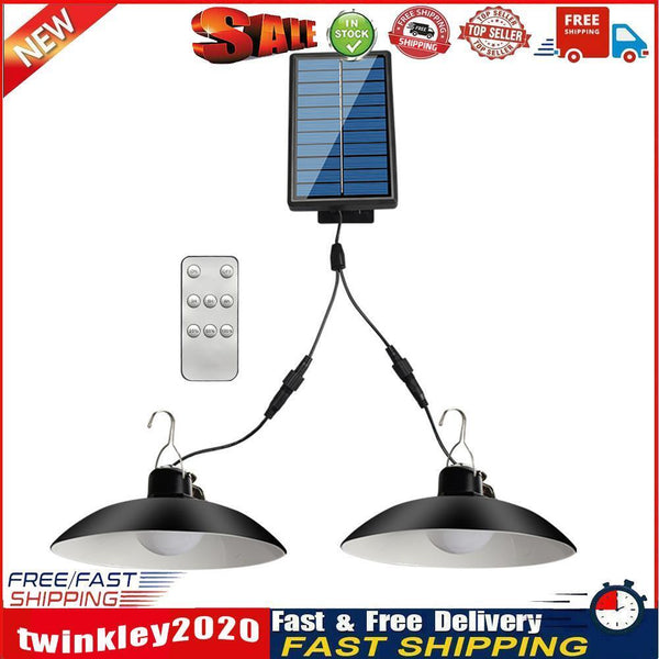 LED Solar Lamp Remote Ceiling Light Outdoor Garden Hanging Decor (B) Newly