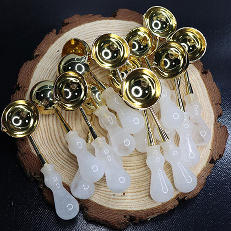 Sealing Stamp Wax Bead Pill Crystal Handle Melting Spoon for Scrapbooking Cra