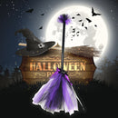 Halloween Witch Broom Plastic Witch Broomstick Kid Color Broom (Purple)