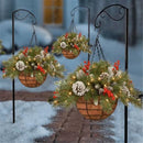 Led String Lights Flower Wreath Christmas Hanging Basket For Front Door