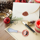 Sealing Wax Spoon Solid Wood Retro Wax Decorative Stamp Craft (Light Blue) Newly
