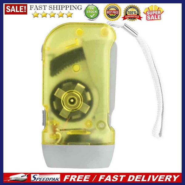 Plastic Hand Pressing Dynamo Flashlight Portable LED Camping Hand Crank Tor