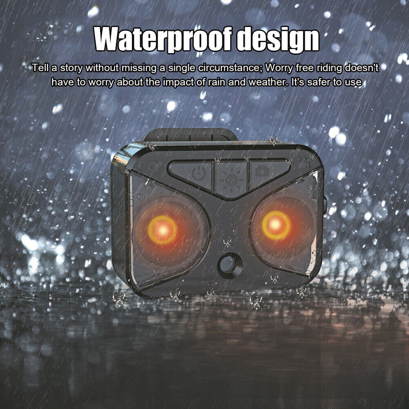 720P MTB Bike Rearview Recorder 2 in 1 Waterproof Cycling Video Cam + LED Lights