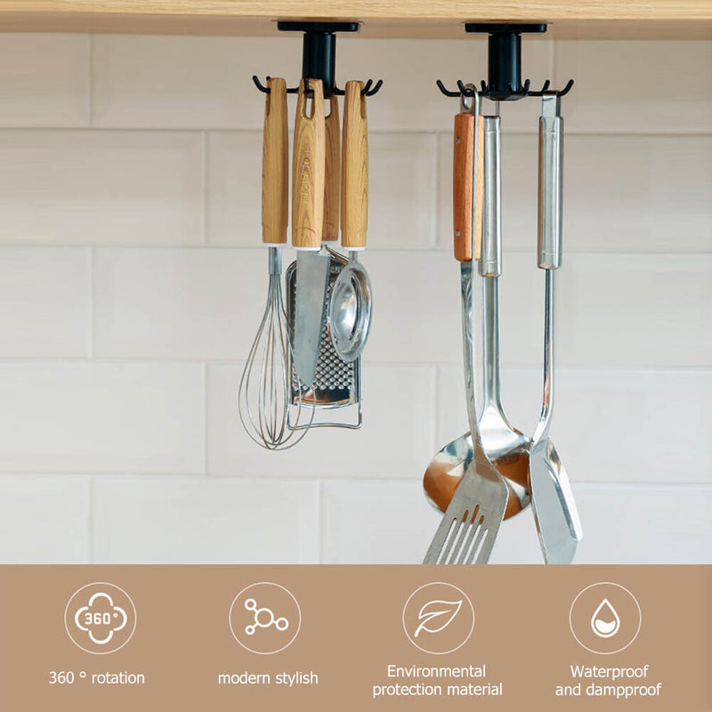 360 Degree Rotating Rack Kitchen Utensils Storage Holder Sundries Organizers