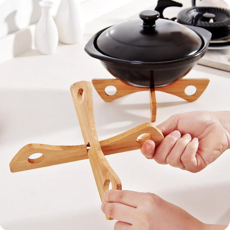 Wood Table Mat Detachable Steaming Stand Pot Holder Insulated Shelf Tray Rack