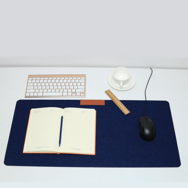 Office Computer Desk Table Keyboard Mouse Pad Felt Laptop Mat (Dark Blue) Newly