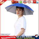 Outdoor Fishing Cap Portable Anti-Rain Anti-Sun Head Umbrella Hat (Blue) Newly