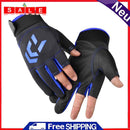 3-Finger Cut Unisex Arrow Fishing Gloves Non-Brief Angling Gloves (Blue)