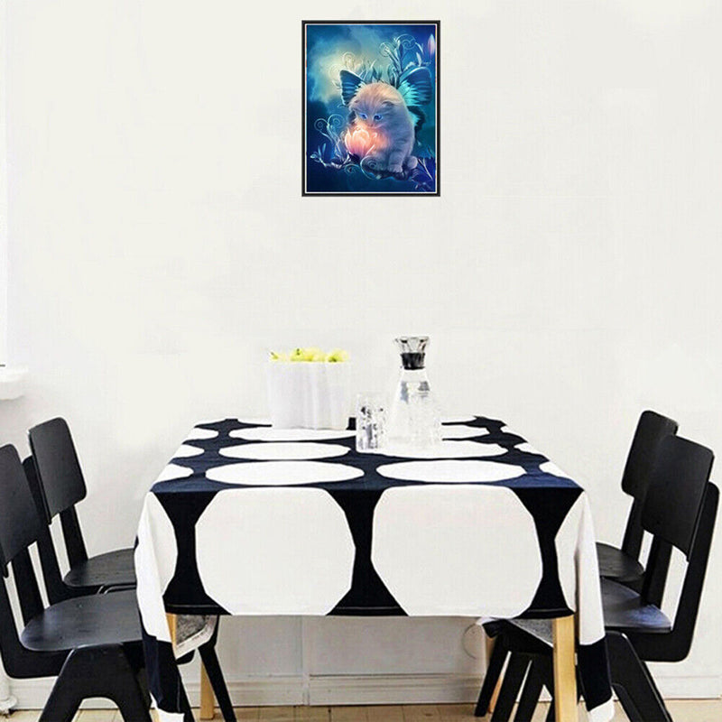 5D DIY Diamond Painting Cat Flower Cross Stitch Embroidery Rhinestones Mosaic Ki
