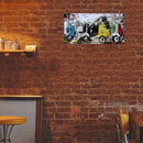 Home Weatherproof Retro Chic Motorcycle Sign Iron Painting Wall Drawing Template