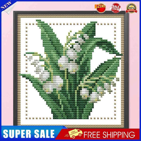 Partial Cross Stitch 14CT Cotton Thread DIY Counted Embroidery Flower May Kitss