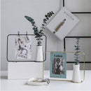 Decor Wrought Iron Living Room Postcard Display Photo Frame Ceramic Vase 2 in 1