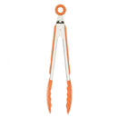 Silicone Stainless Steel BBQ Tongs Meat Clip Bread Food Clamp (9in Orange)