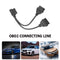 16-pin Right Angle OBD2 Splitter 1 for 2 Y Cable OBDII Extension Line(30cm)