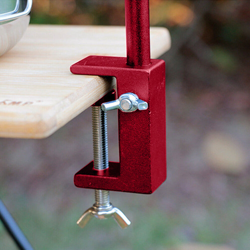 Folding Lamp Pole Camping Bracket Hook Outdoor Light Stand Tripod (Red)