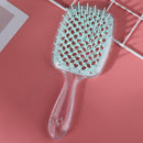 Wide Teeth Air Cushion Comb Scalp Massage Hair Brush (Transparent Blue) Newly
