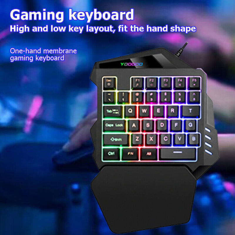 G94 One Handed Gaming Keyboard 35 Keys Wired Membrane Gaming Keypad for PC
