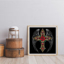 Full Embroidery DIY Canvas Stamped 11CT Cross Stitch Black Wings Kit Ornaments