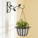 5pcs Wall Mounted Flower Pots Rack Hook Decorative Plant Bracket (Black)