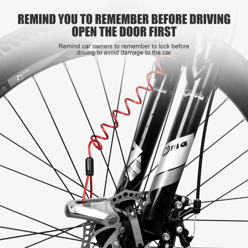 1.2m Bicycle Motorcycle Disc Lock Reminder Cable with Dual Loop Bike Access