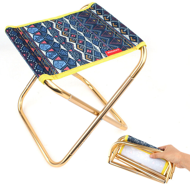 Portable Folding Small Stool Aluminum Alloy Train Mini Extended Seat (B) Newly