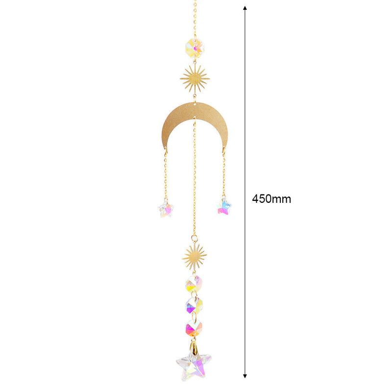 Crystal Star Hexagon Chandelier Pendant Prism Hanging Lamp Ornament Car Penda