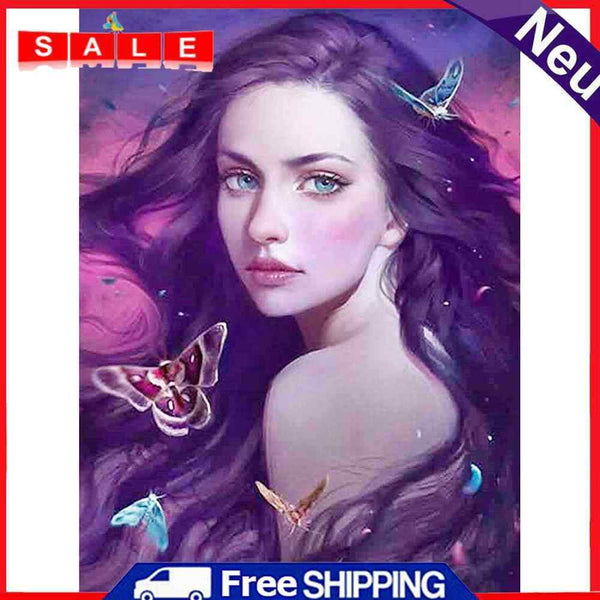 5D DIY Full Round Drill Diamond Painting Beautiful Girl Home Decor Handmade Art