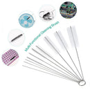 10pcs Nylon Tube Straw Brushes Set Glasses Keyboards Cleaning Brush (White)