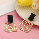 Women Girls Geometric Spiral Earrings Metal Maze Hanging Earrings Dangle Drop