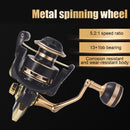 #A DF1000-DF6000 Series Spinning Fishing Reel 13+1 BBs Metal Line Cup Fishing Wh