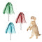 5pcs Funny Ring Paper Cat Stick Teaser Wand Playing Rod Cats Toys with Bell