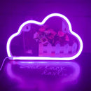Cartoon Cloud Neon Light USB Battery Operated Art Hanging Lamp (Purple) Newly