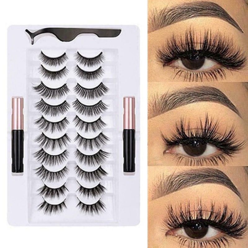 Magnetic Eyelashs Magnet Liquid Eyeliner Lashes Tweezer Long Last P2C2